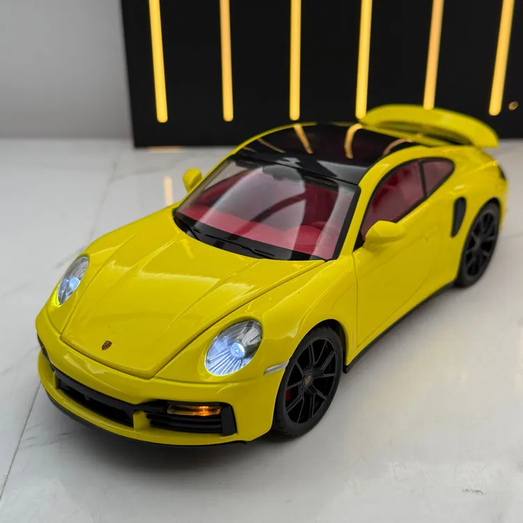 保时捷911 合金汽车模型1:24灯光音效回力开门男孩多功能玩具跑车
