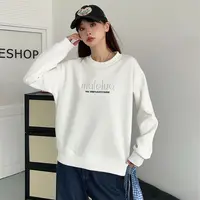 Y296秋季新款韩版时尚休闲百搭女士刺绣字母圆领套头卫衣25-163