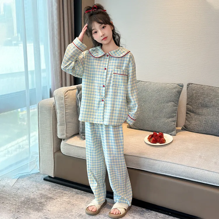 女童甜美春秋款睡衣套装2025新款中大童6-12岁15岁儿春装家居服