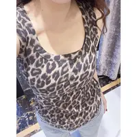 包嫂【W498咖色背心豹纹】美背心欧货吊带女网红无袖打底衫内搭显瘦
