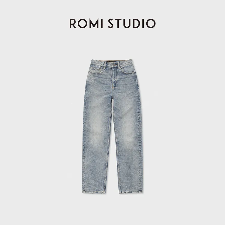 ROMI STUDIO“土耳其牛仔”进口面料斜纹肌理感牛仔裤 RW24AX80915