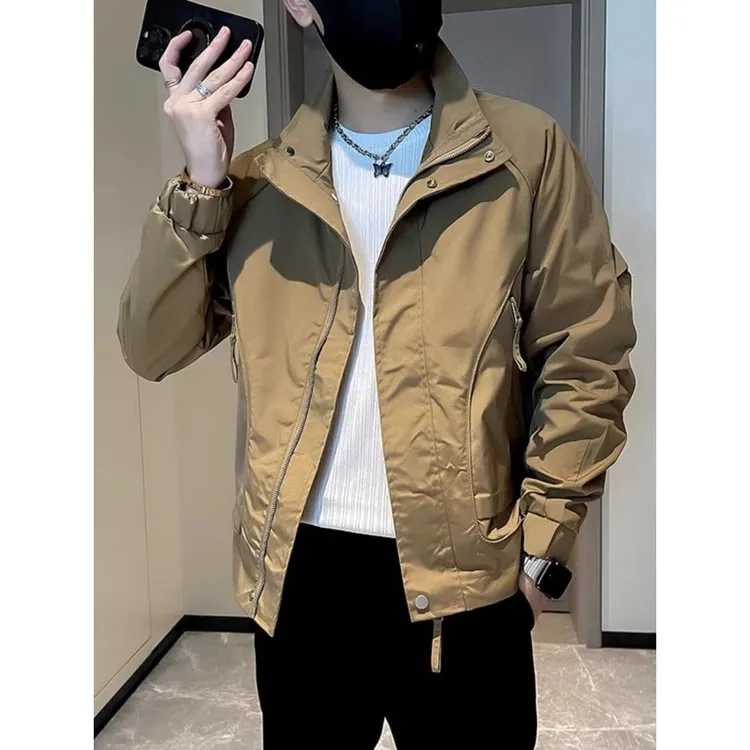 原宿文艺气质潮流慵懒时尚新款百搭日系ins加厚小牛津防水冲锋衣