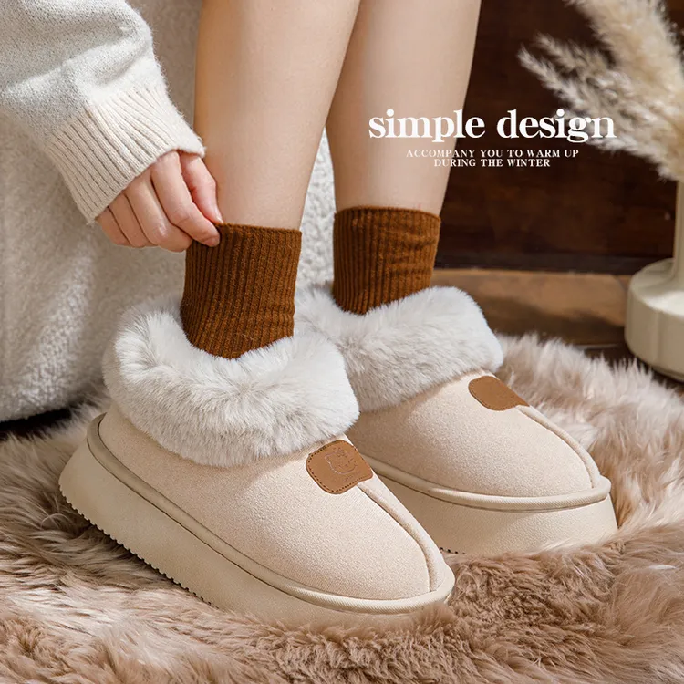 全包跟棉鞋女款冬季2024新款雪地靴外穿防滑加绒加厚底棉拖鞋女士