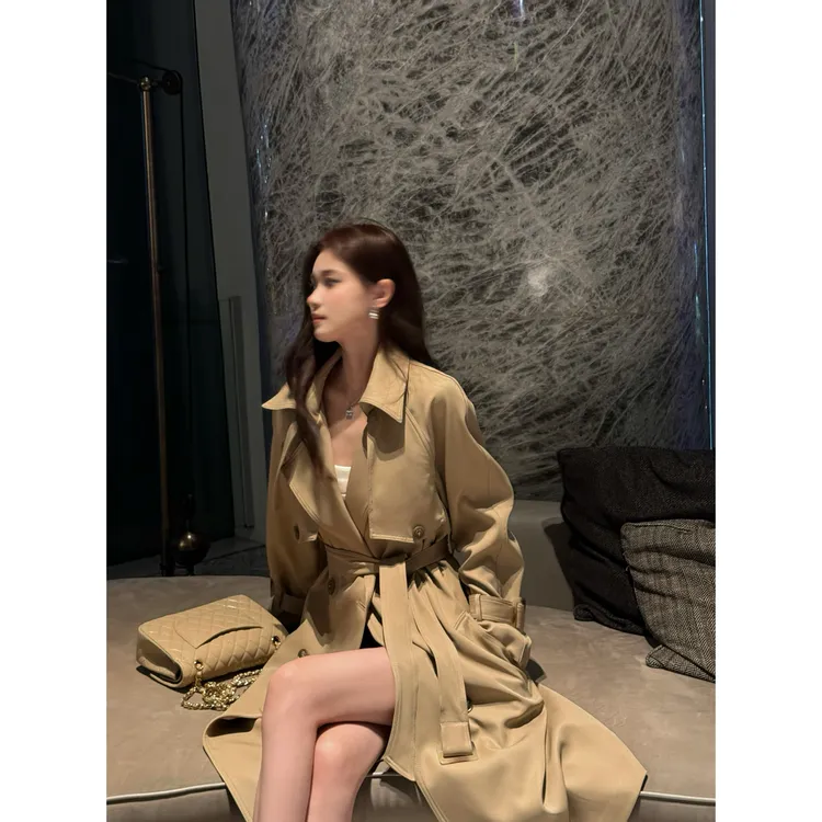 风衣外套女2025新款春秋季英伦风中长款今年流行时尚气质过膝大衣