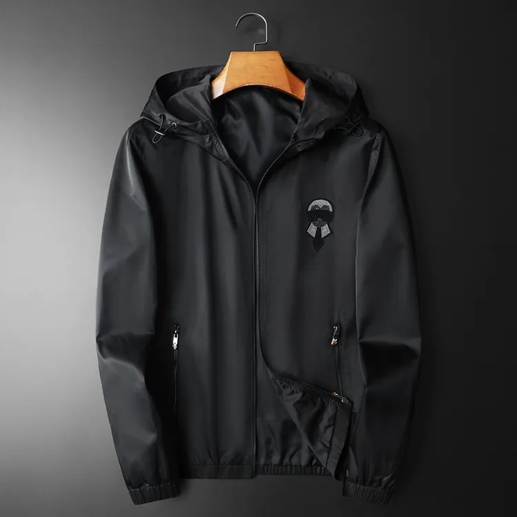 NDSL秋季新款欧货潮牌连帽黑色夹克衫修身欧洲站男休闲薄款外套