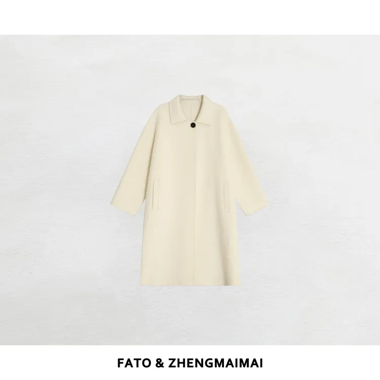 郑买买 雪绒花大衣 秋冬新款显瘦宽松高端毛呢外套女 JH50907W1