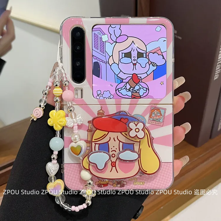 适用华为PuraX典藏版折叠屏pocket2新款手机壳双层可爱卡通网红泡
