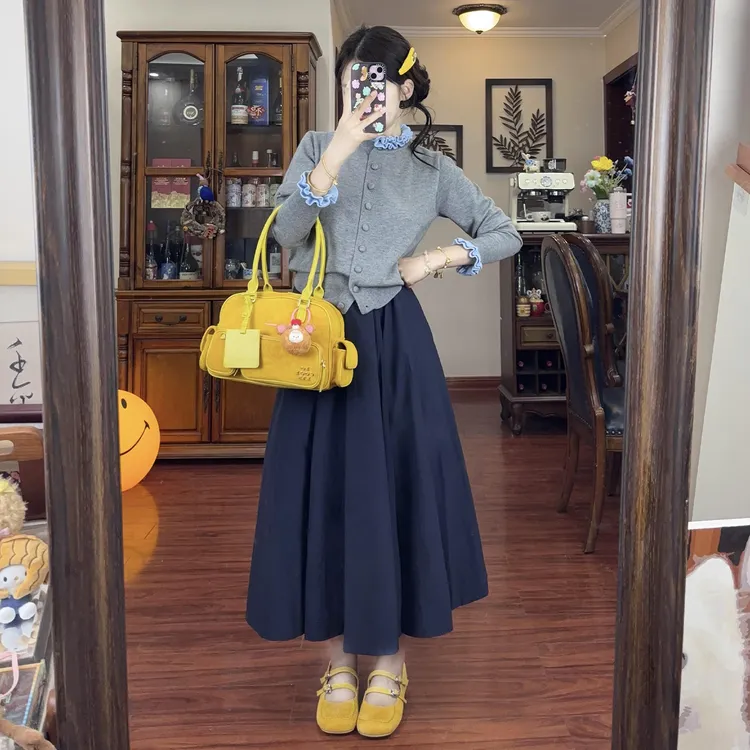 【现货+运补】韩系春秋季穿搭慵懒风长袖针织衫套装秋冬8376