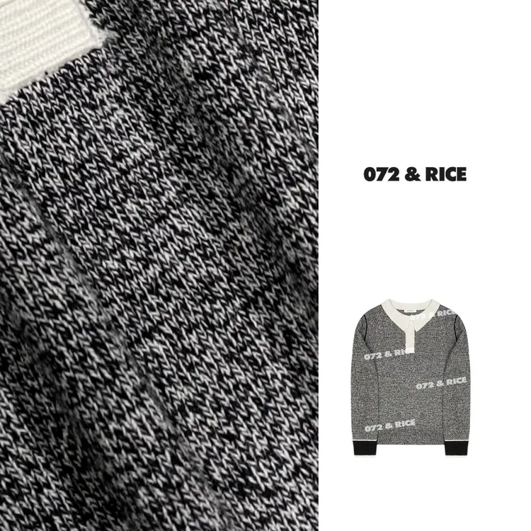 072 & RICE【麦旋风】绵羊毛+山羊绒 秋冬翻领针织衫 31SJ71
