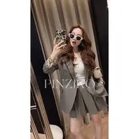 【PINZIKO】精英女王~驳领韩版小西装女单排扣气质西服外套TJF006