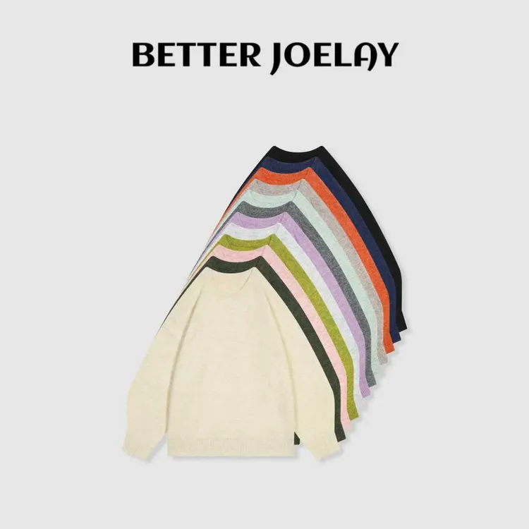 BETTER JOELAY-【暖珀】含羊毛时尚针织开衫毛衣个性慵懒LL6197