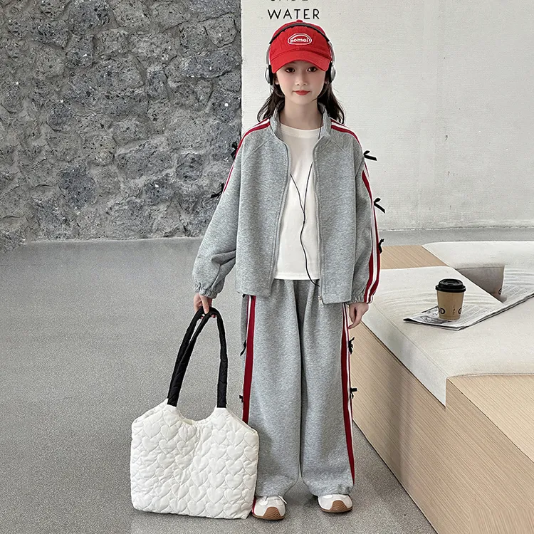 女童春秋套装洋气外套阔腿裤休闲运动2025新款中大童韩范两件套潮