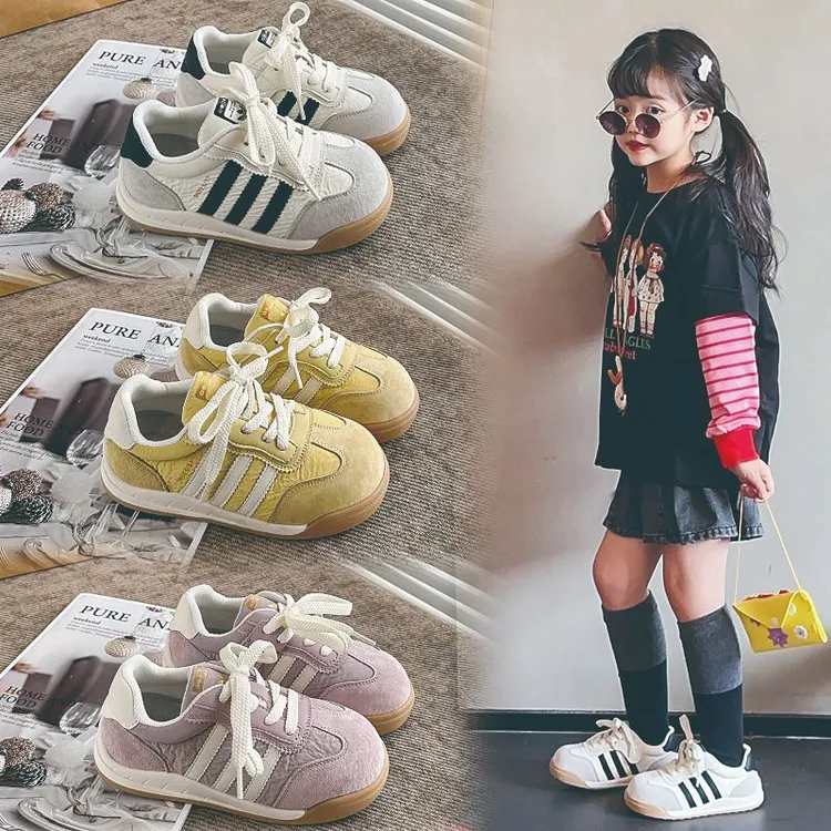 童鞋25新女童鞋2025新款儿童运动时尚轻便女童中大童小女墨素潮鞋