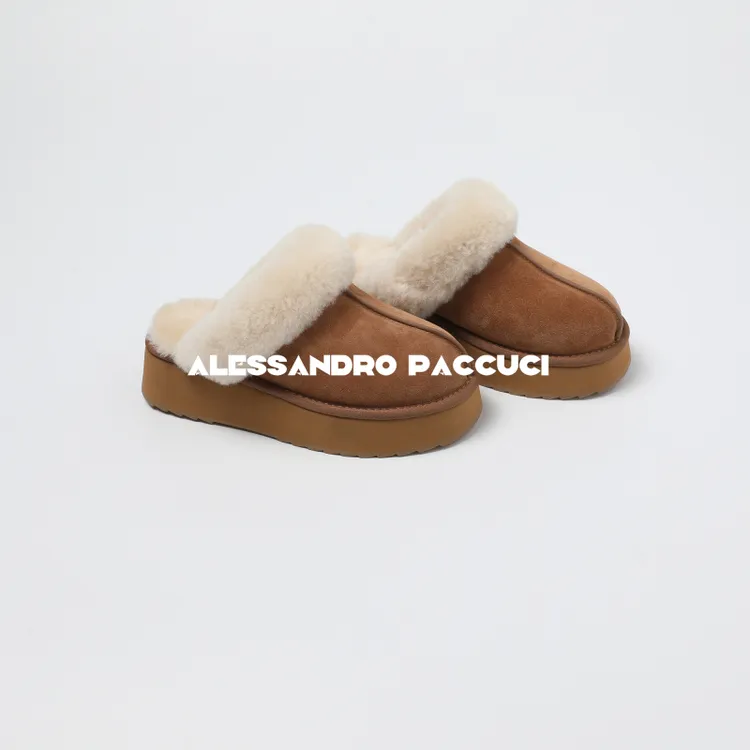 AP洛哥52086XT【厚底】牛反绒+浓密羊毛时尚百搭保暖雪地拖鞋冬季