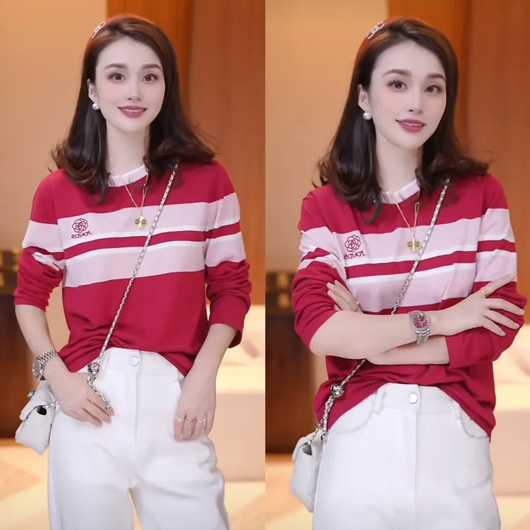 JDND轩羽【山茶花】桑蚕丝+莱赛尔原创款休闲针织小衫上衣XY25426