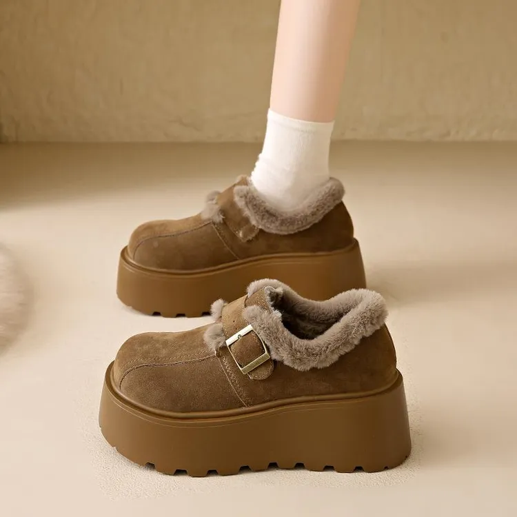 【香港DcSU专柜国际女鞋馆】保暖棉鞋女款冬季2025新款增高厚底雪
