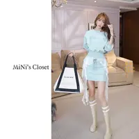 【MiNi推荐】韩版时尚减龄高级感中空珠片绣花套装修身两件套JE1074