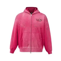 GB-GOODBRAND 2025FW 日晒落色水洗手工串珠拉链卫衣 男女同款