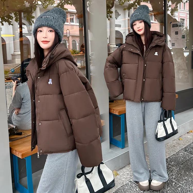 连帽棉服2025冬季新款韩版宽松女显瘦洋气小个子显高保暖短外