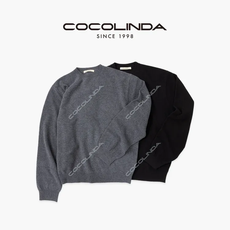 COCOLINDA| 小巴风绵羊毛山羊绒12针单面平纹泡泡袖羊毛衫S5431