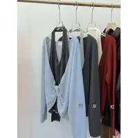 8006#【荒野情书】早秋松弛感假两件挂脖薄款毛衣