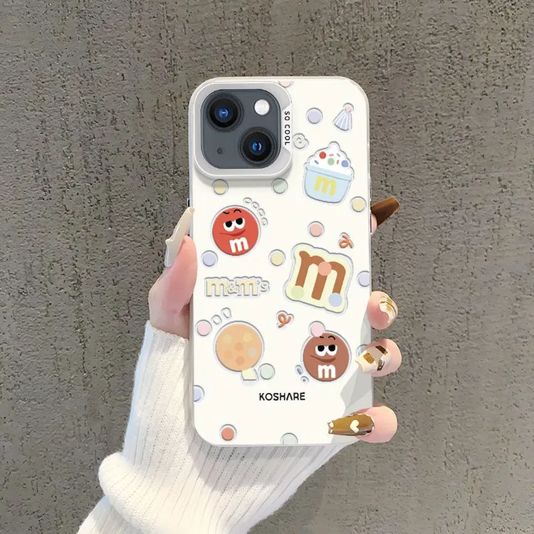 爆款M豆适用13手机壳iPhone13ProMax网红情侣新款彩银支架