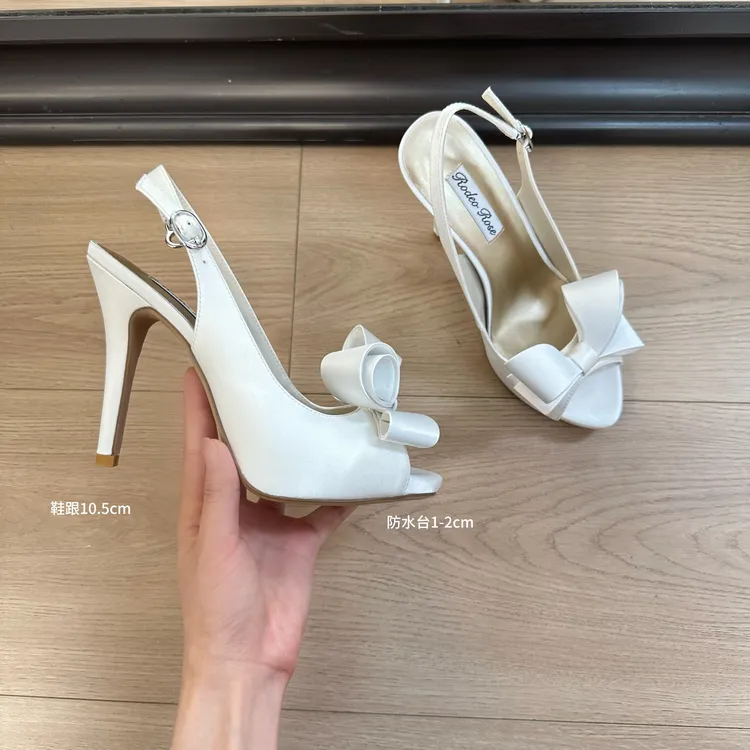 ROR心动讯号|夏季甜美蝴蝶结鱼嘴后空防水台露趾凉鞋女-5020/10.5