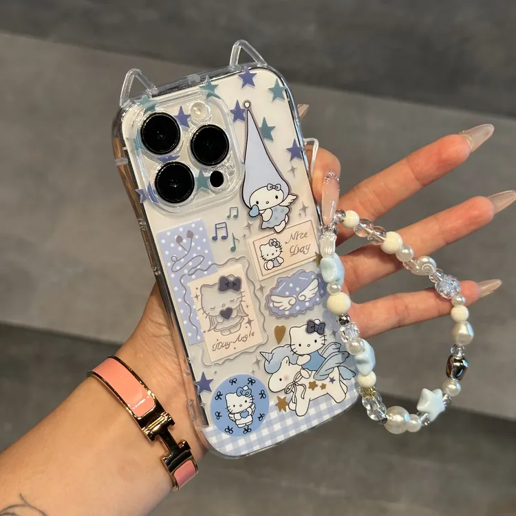 奥菲顿爱心天使小KT挂链适用iPhone16/15苹果14猫耳朵手机壳13/12