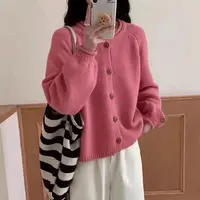 3492气质百搭毛衣女新款外搭小个子上衣针织纯色