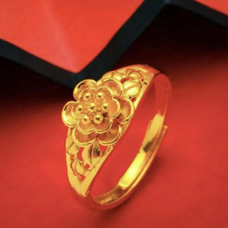 合金戒指  2025新款戒指指环百合花朵戒指开口时尚百搭商品图