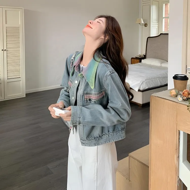 牛仔外套女2025新款短款长袖牛仔夹克时尚高级感百搭小个子上衣