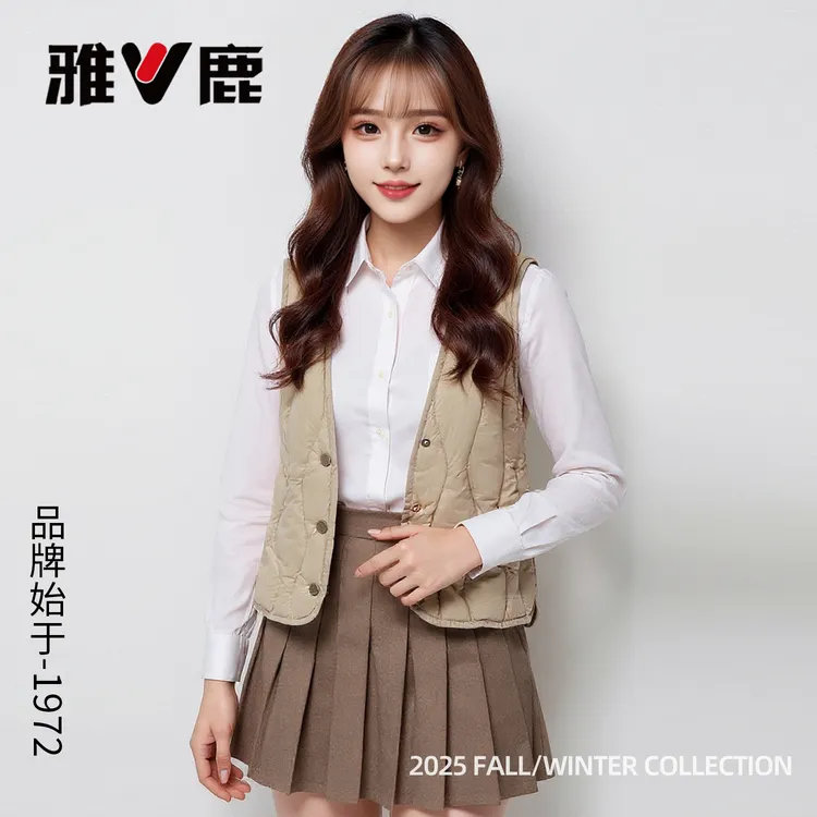 【新国标90绒】雅鹿羽绒冬马夹女内胆短款贴身大衣内搭马甲轻薄背心