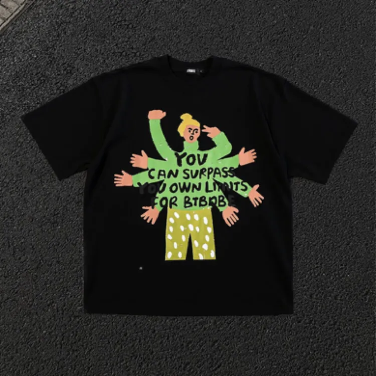 潮牌字母印花重磅纯棉白色黑色短袖男女生情侣款美式休闲宽松百搭