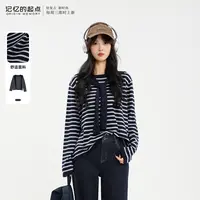 记忆的起点慵懒风毛衣2025冬季新款宽松套头针织上衣69GD59082W