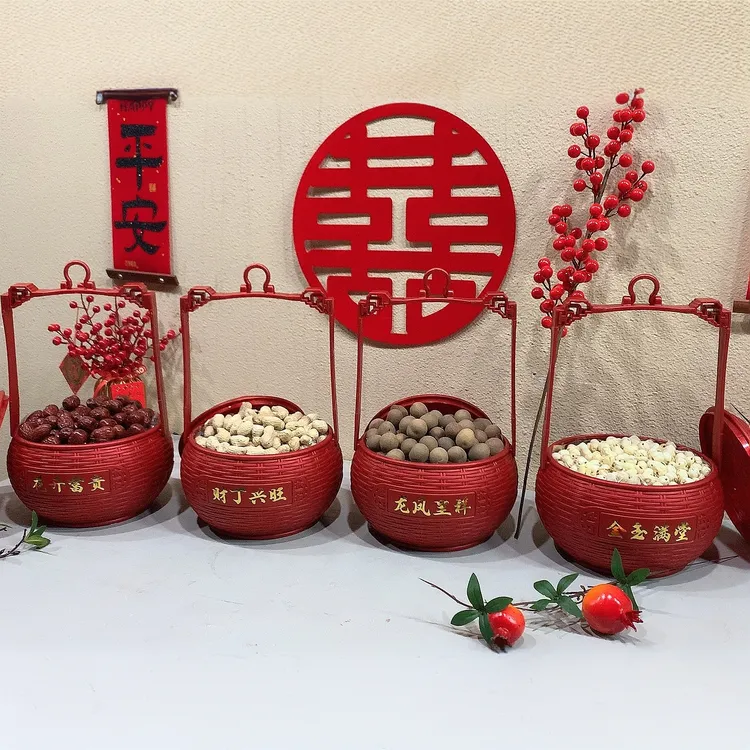 早生贵子新中式手提花篮装糖果伴手礼装饰婚庆用品订婚结婚礼品