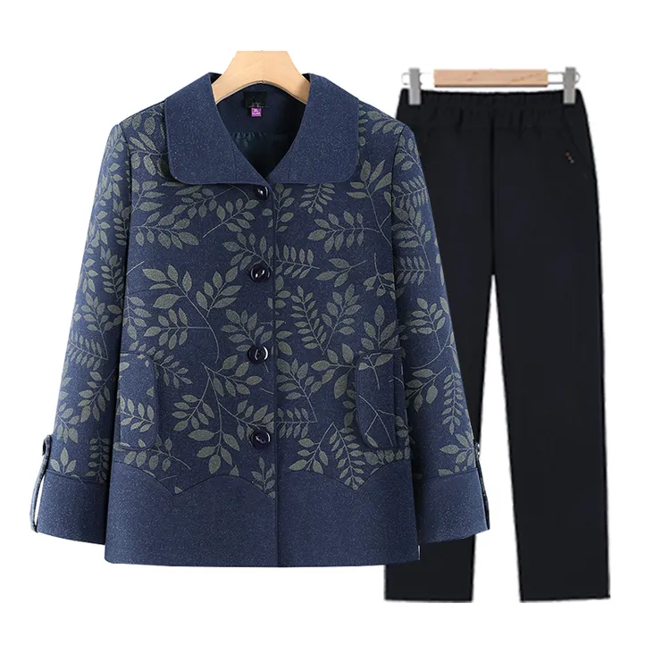 翻领外套中老年女装中老年奶奶装开衫秋装高质感穿搭