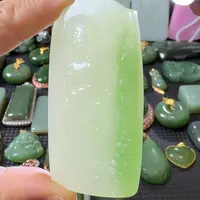 颈饰未镶嵌和田玉青海翠青观音72