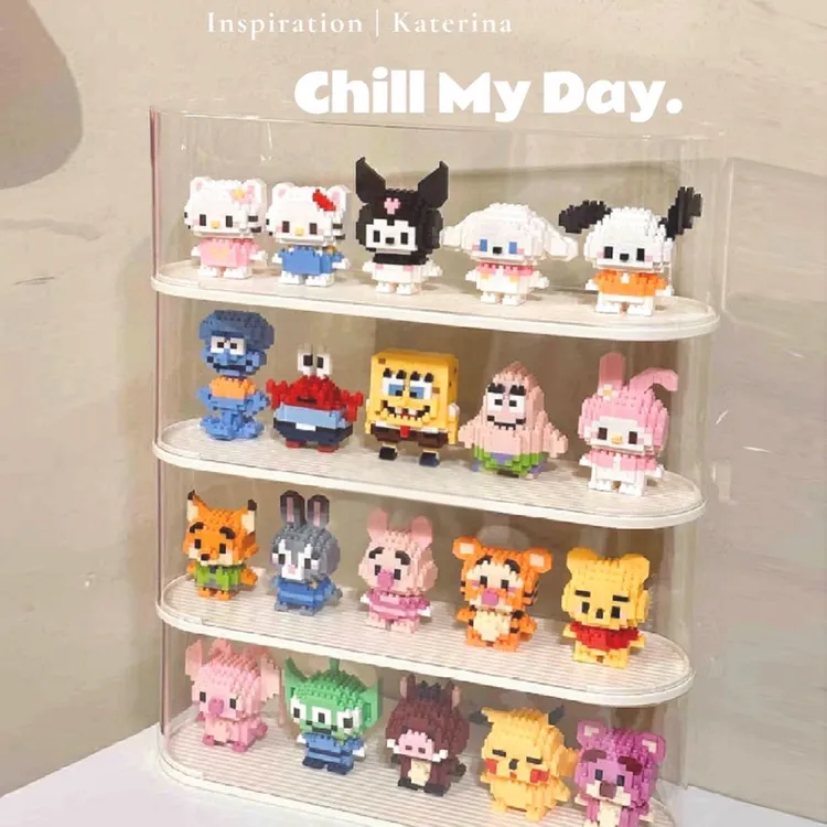 可爱卡通人物微颗粒益智力拼装积木玩具摆件礼物