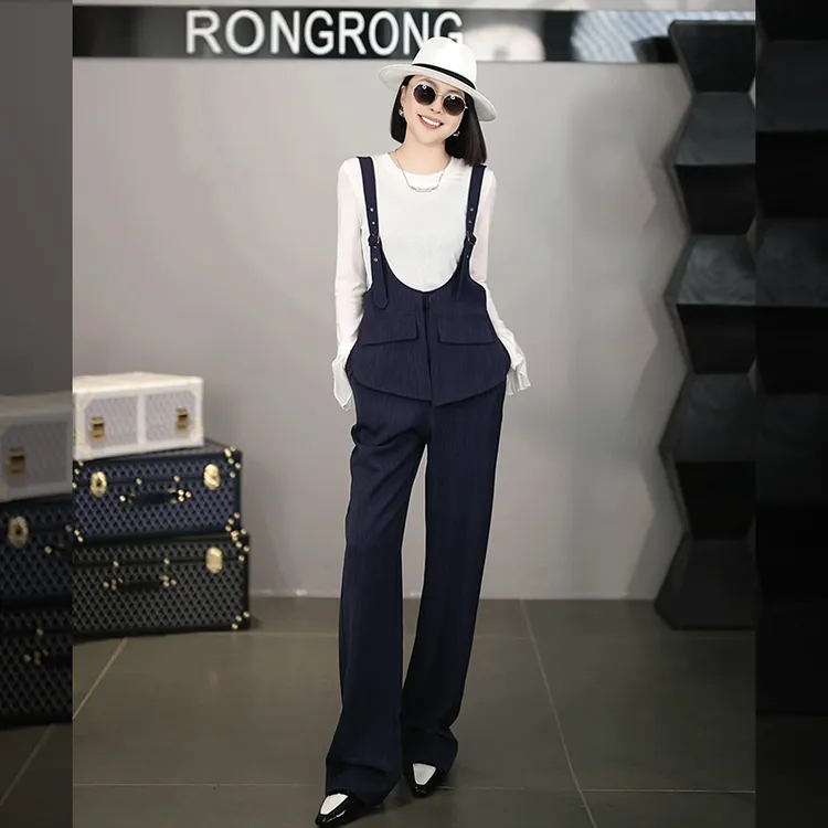 溶溶T【大女主】RONGRONG 垂感设计纯欲极简小个子显瘦连体裤25612