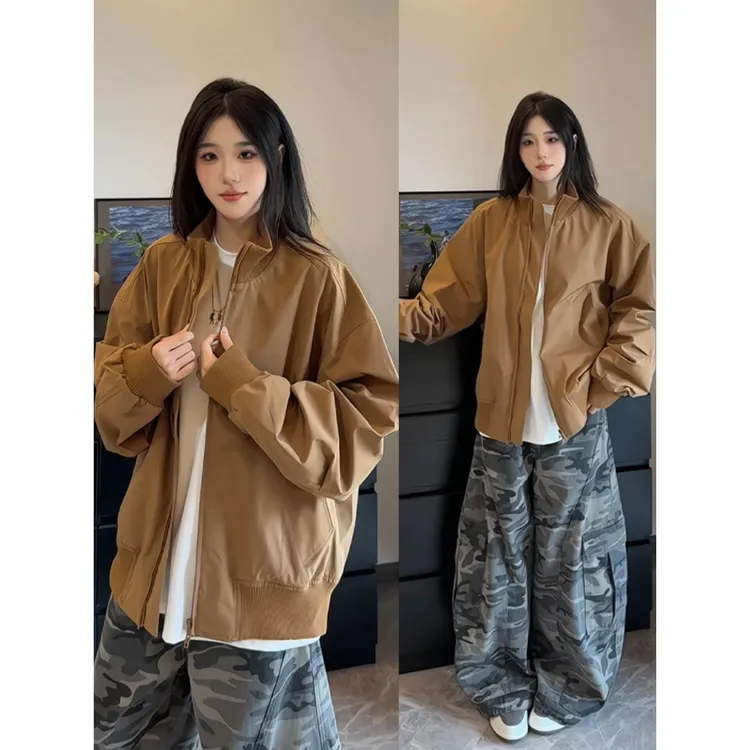 cleanfit飞行夹克男款春秋高级感痞帅美式休闲立领工装棒球服外套