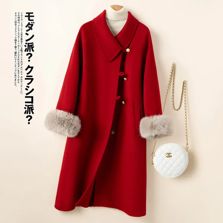 双面呢大衣女中长款高端羊毛呢子2025新款秋冬时尚气质毛呢外套