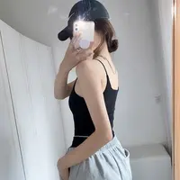 主播同款纯欲风白色带胸垫一体式吊带背心女修身美背内搭无袖上衣