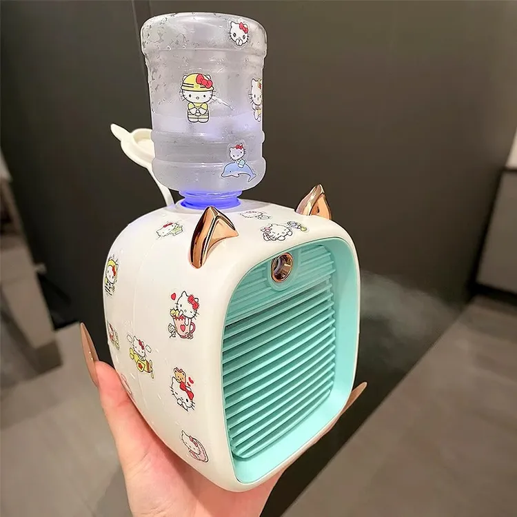 可加冰块制冷风扇手持半导体小扇办公室桌面加湿喷雾大风力电风扇