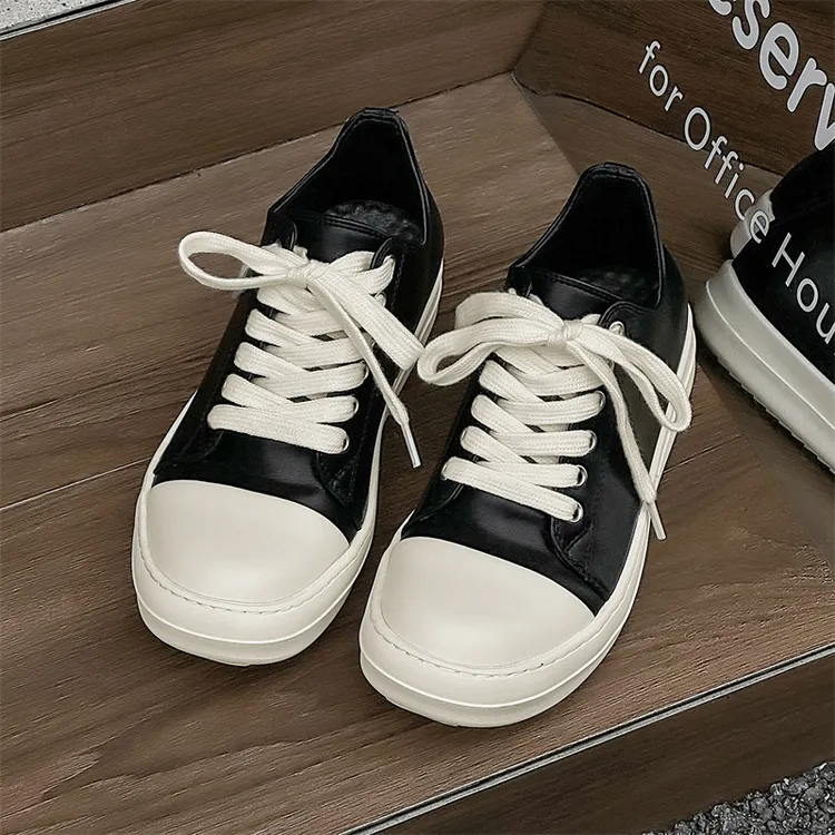 大头帆布鞋男透气低帮厚底休闲板鞋情侣款圆头潮鞋百搭男鞋休闲鞋