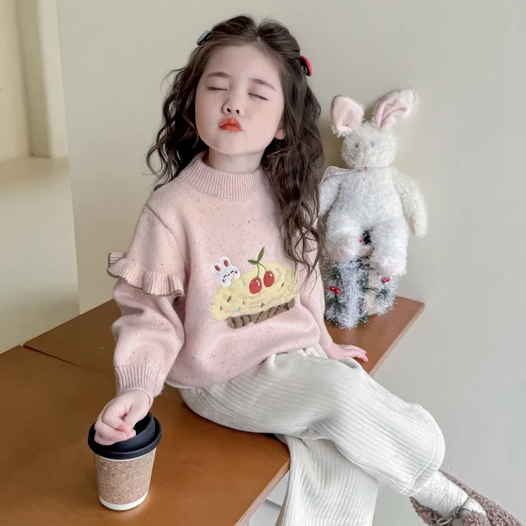 女童毛衣秋冬季2025新款女宝宝甜美韩系针织衫儿童冬装内搭上衣潮
