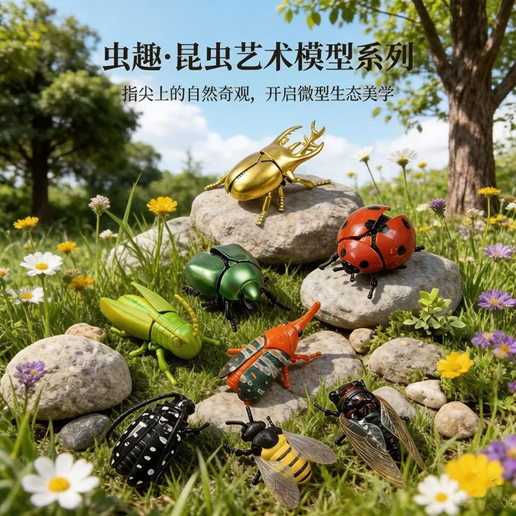 发条有翅昆虫仿真玩具可动蜜蜂知了夜光趣味儿童玩具送人礼物礼盒商品图