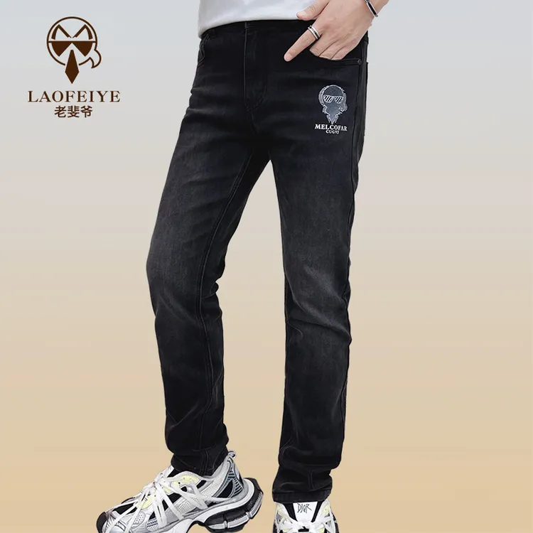 【老斐爷欧品】2025秋季新款欧货简约男士时尚休闲软牛仔长裤牛仔裤