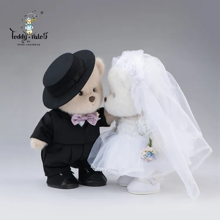 TeddyTales莉娜熊罗曼蒂克婚庆公仔压床娃娃套装女生结婚礼物