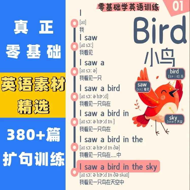 【精选380+篇】真正零基础英语扩句素材基础篇和进阶篇提升训练服务