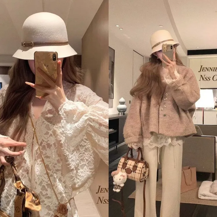 秋冬新款气质小香风法式宽松显瘦羊毛呢厚外套女精致时髦洋气上衣